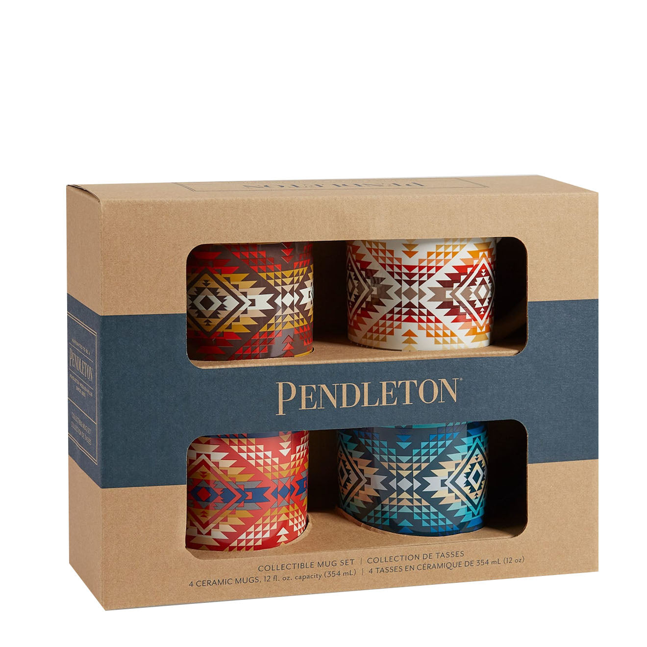 Pendleton 12 oz Ceramic Mug Set - High Desert Collection (Multi