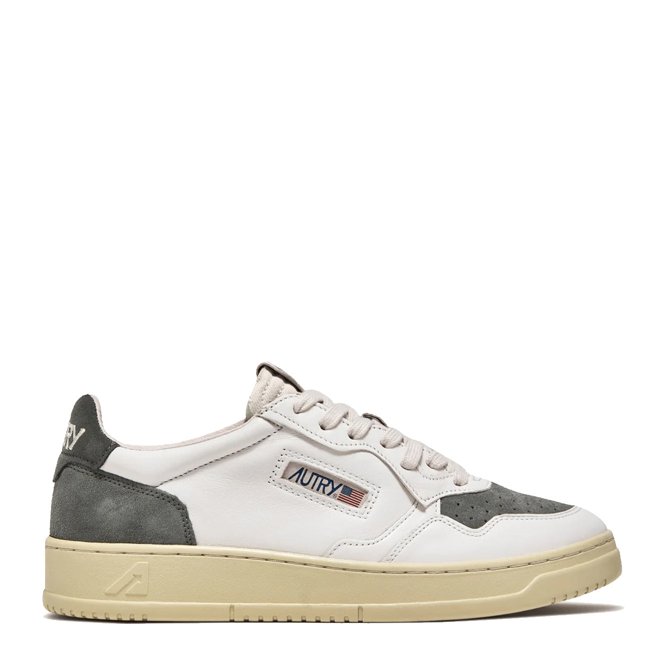 Autry Medalist Low Suede / White / Grey Trainers | Yards Store