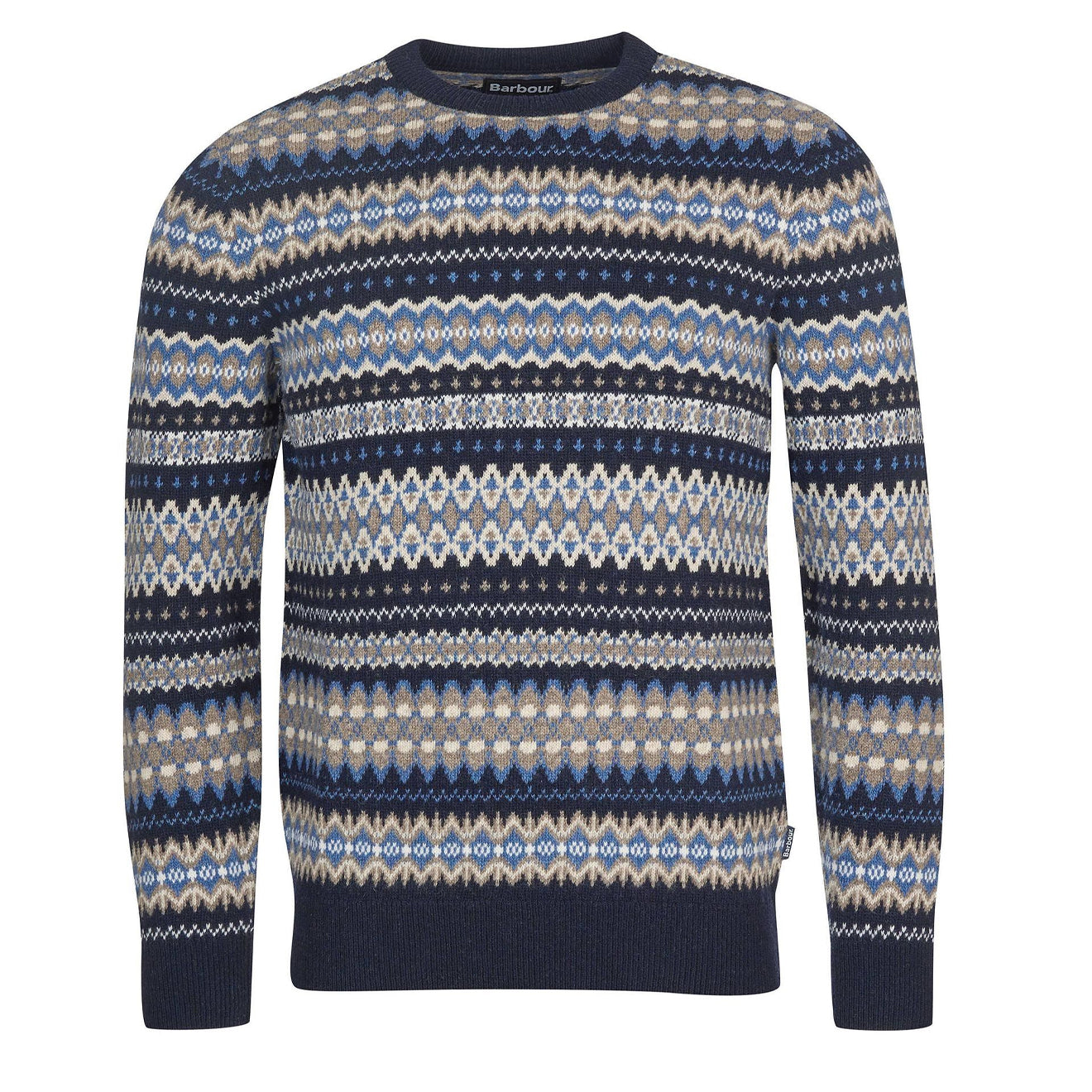 Barbour Case Fair Isle Crew Jumper Midnight | Yards Store Menswear