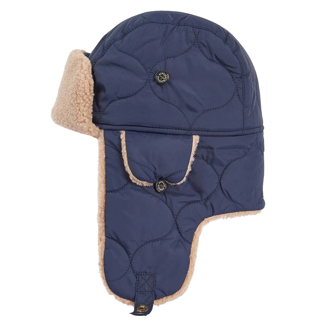 Barbour Sandbay Quilted Trapper Hat Navy Menswear Yards Store