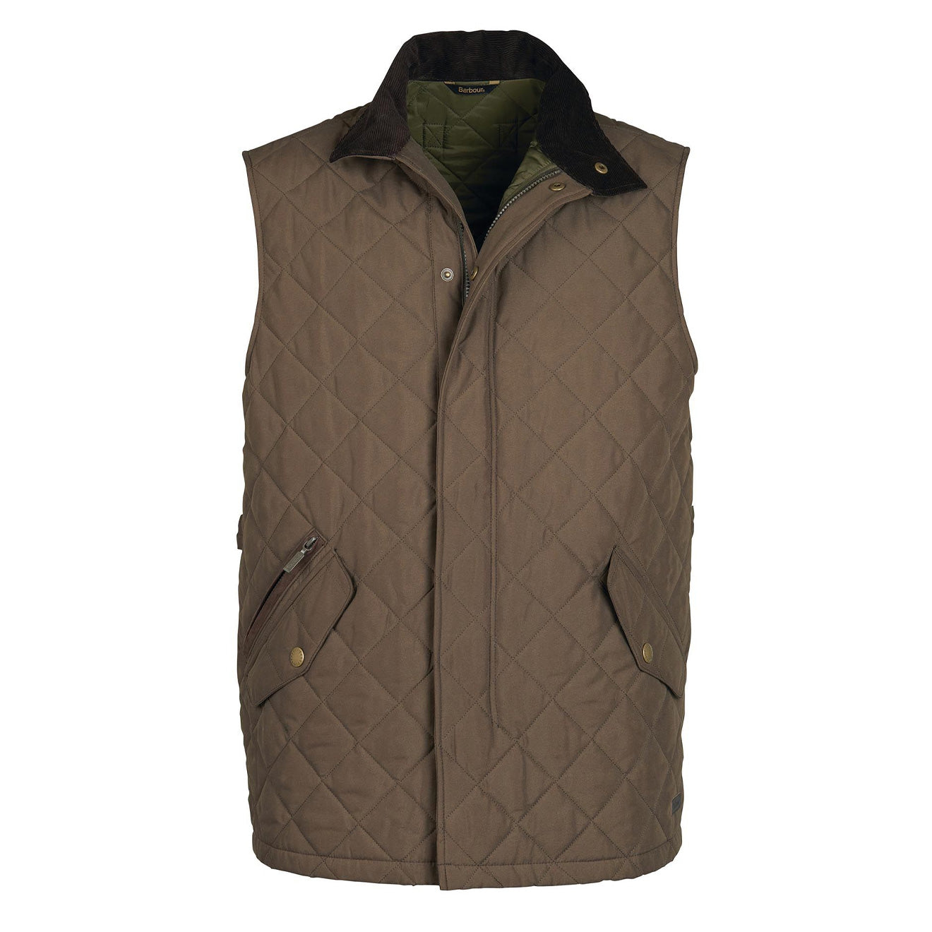 Barbour Shoveler Gilet Dark Olive - Menswear | Shop name – Yards Store