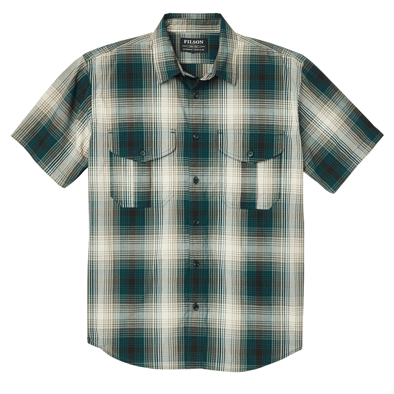 Filson SS Feather Cloth Shirt Green / Grey / Cream - Menswear | Yards ...