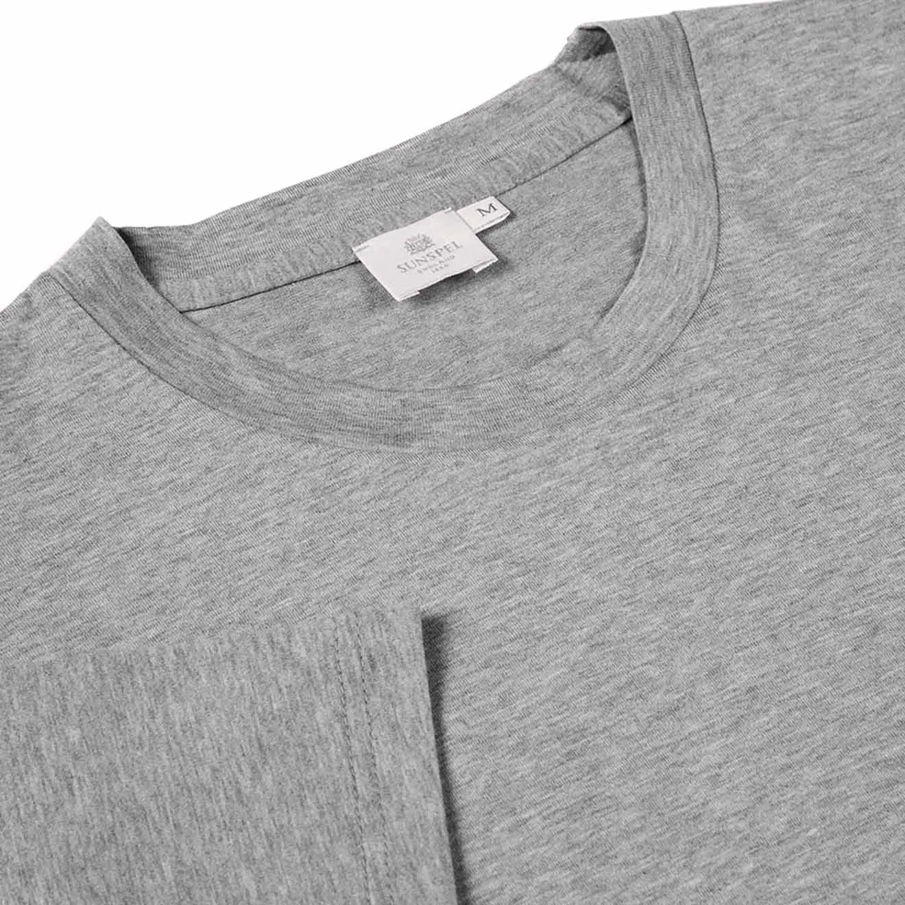 Sunspel Riviera Crew Neck T-Shirt Grey Melange