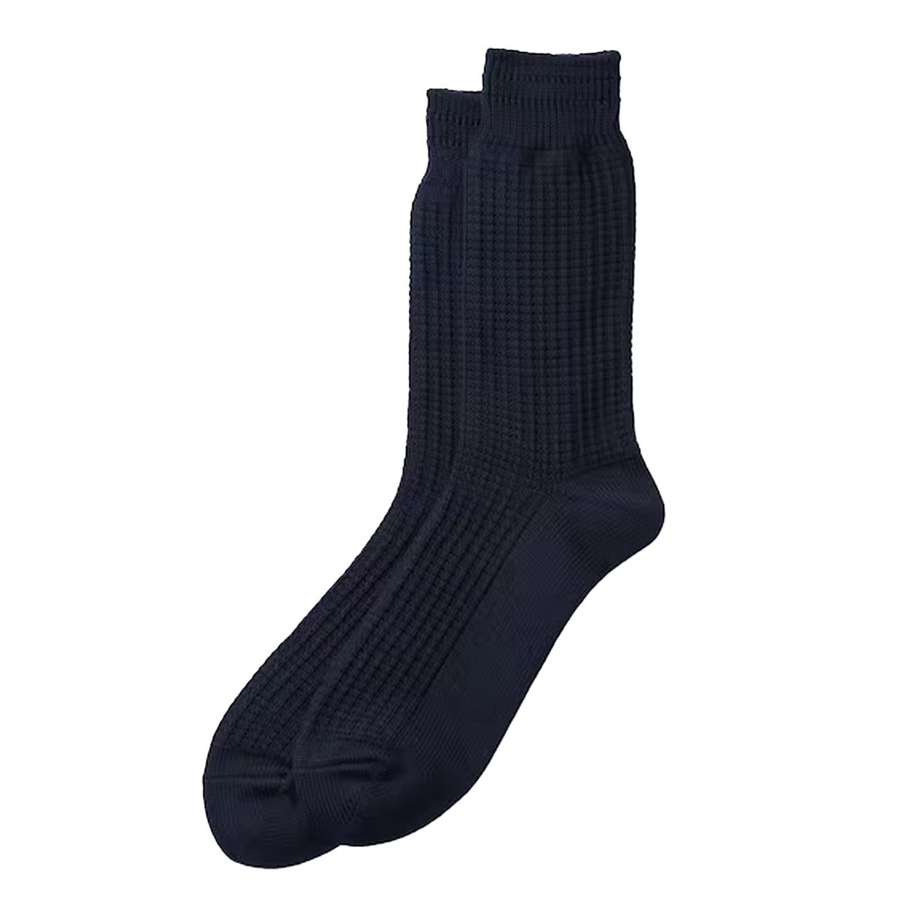 Rototo Cotton Waffle Crew Socks Dark Navy | Yards Store Menswear